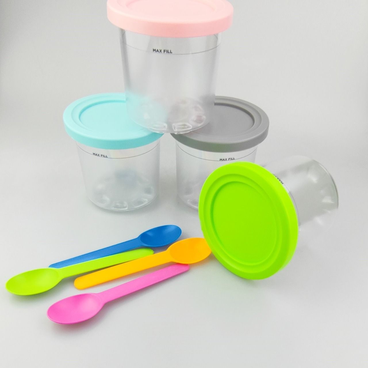 Containers Replacement for Pints and Lids - 4 Pack 16oz, Compatible with Series Ice Cream Maker, Dishwasher Safe — image 2