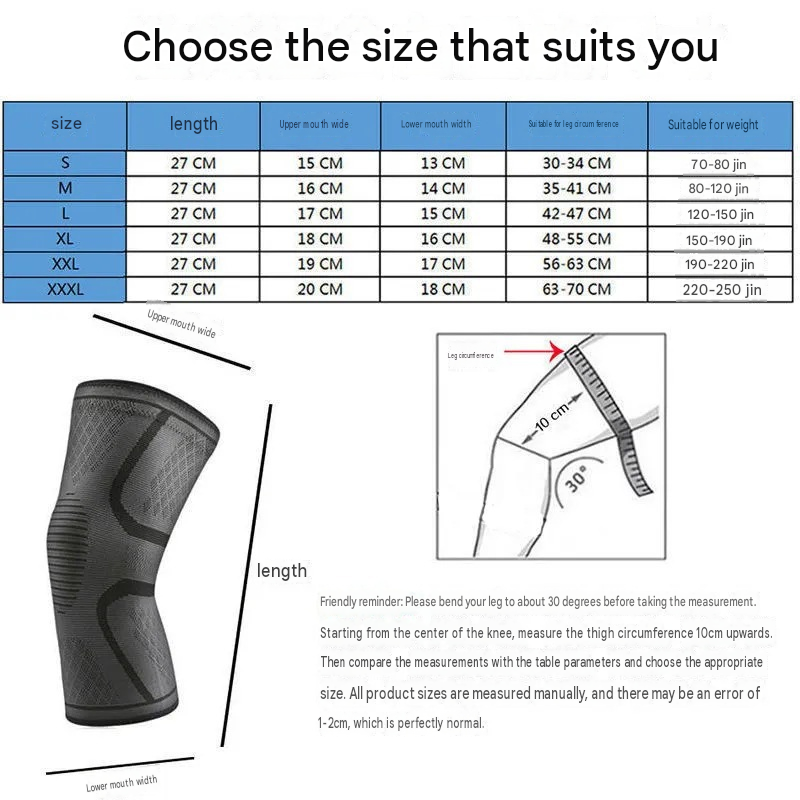 Sports Knee Support Pad Breathable Anti-Slip Compression Knee Sleeve for Running Cycling Gym Fitness Basketball - Red 3XL โ image 3