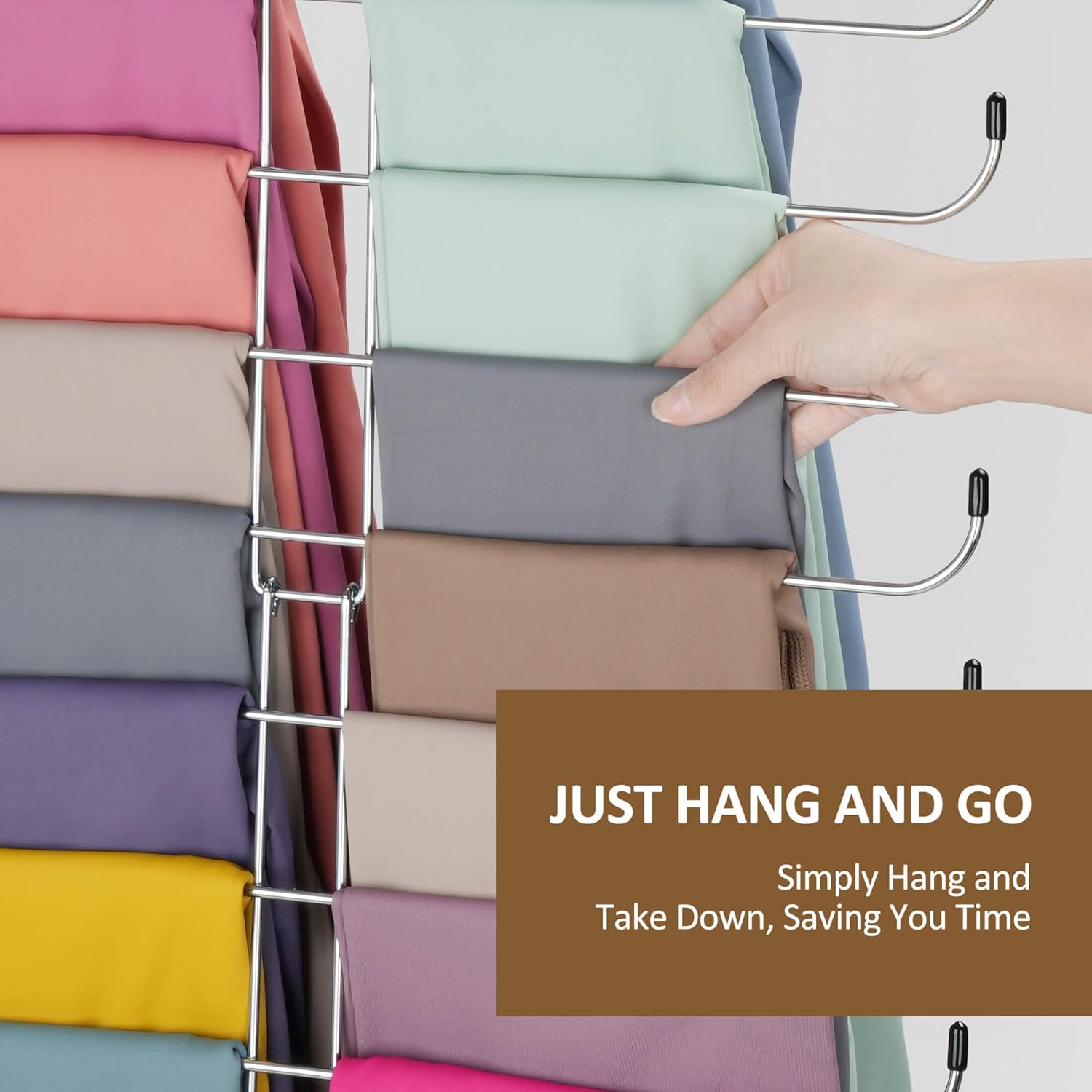 Legging Organizer for Closet, 2 Pack Rotatable Yoga Pants Hanger for Women's XS-XL and Girls' Leggings, Holds Up to 40 Pairs, Space-Saving Closet Organizers — image 6