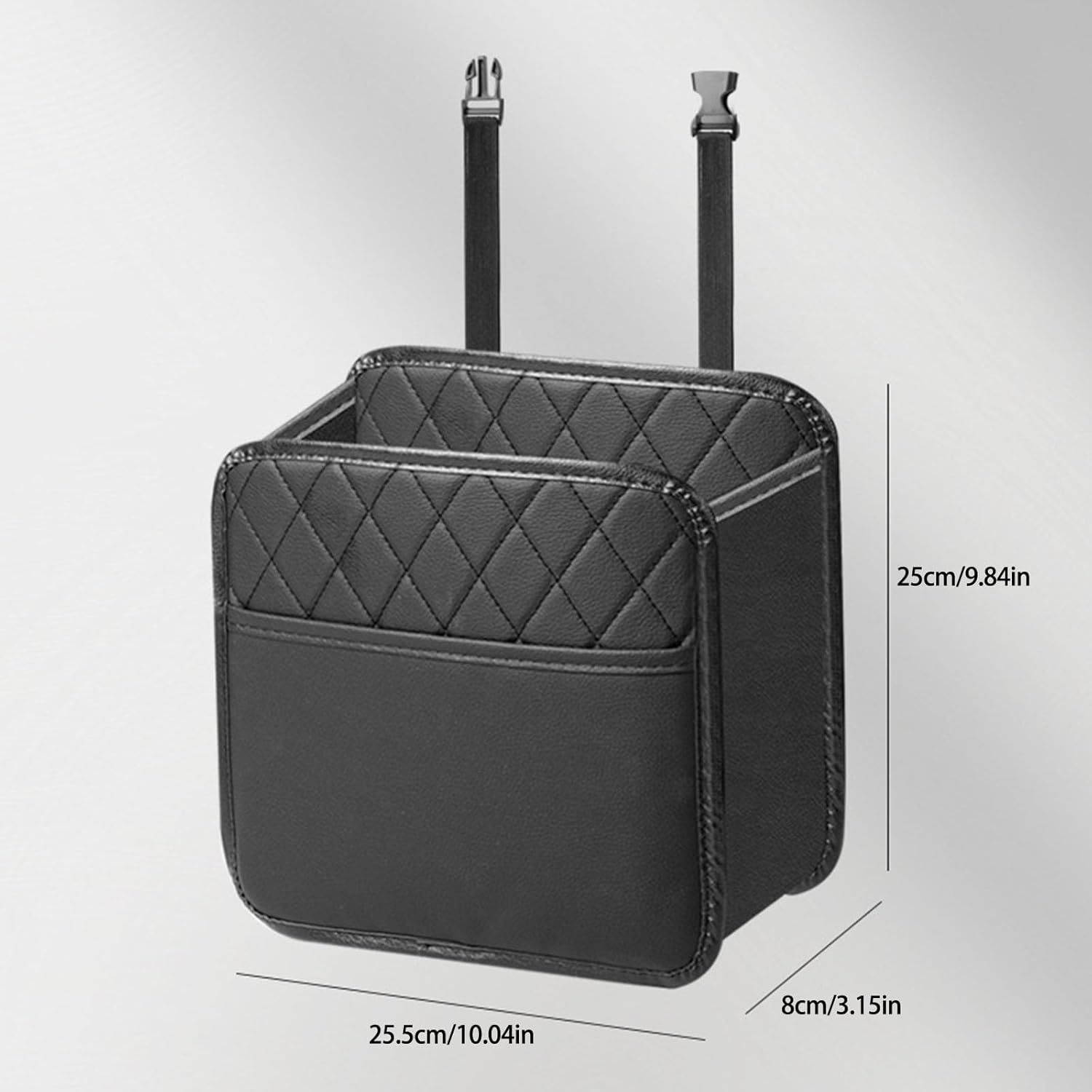 2-Pack Car Seat Back Organiser and Trash Can with 100 Trash Bags Multiple Pocket Bottle Holder - Waterproof Leather, 25 x 8 CM Multi Purpose Hanging Storage โ image 4