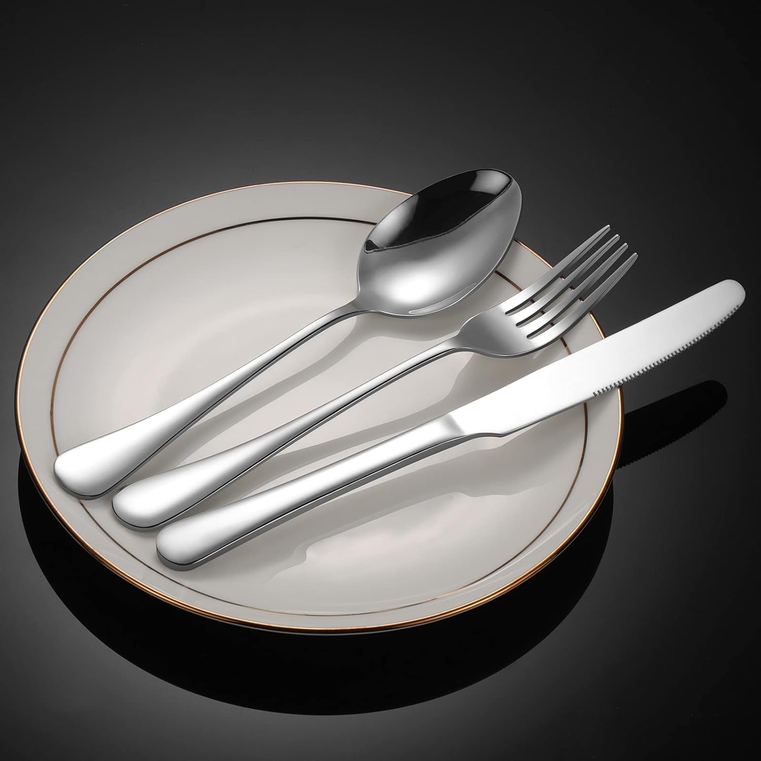 Set of 12, Stainless Steel Dinner Forks Silverware Set, Heavy-Duty Dinner Forks (8 Inch) Cutlery Set, Dishwasher Safe (Silver) — image 4