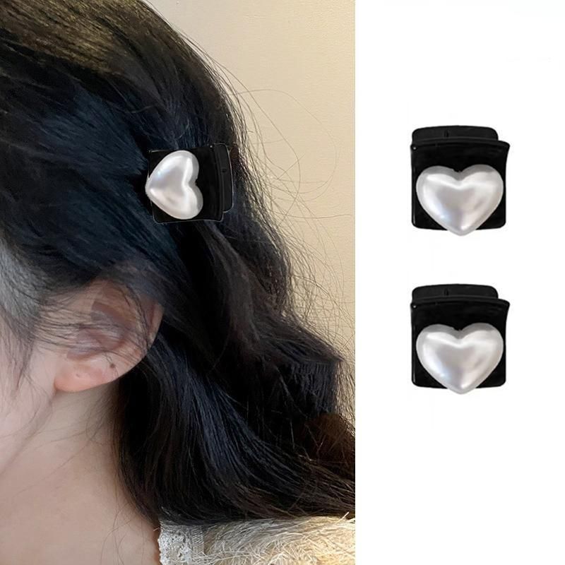 Mini Hair Claw Faux Pearl Hair Clip Hairpins For Women Girls Black Small Grab - Pearl โ image 4