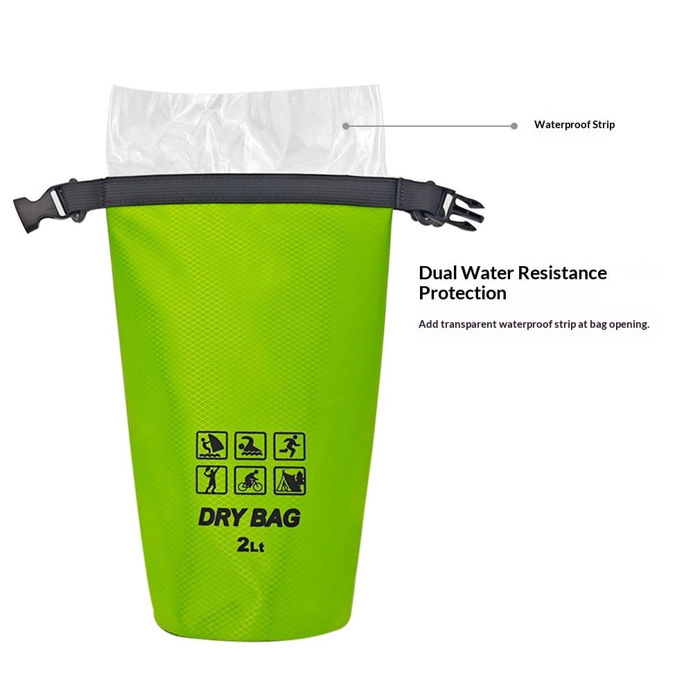 Waterproof Dry Bag, 2L - Roll Top Waterproof Pool Bag，Dry Bags for Kayaking Waterproof-/Phone Pouch,Large Waterproof Phone Pouch,（Green ） — image 3