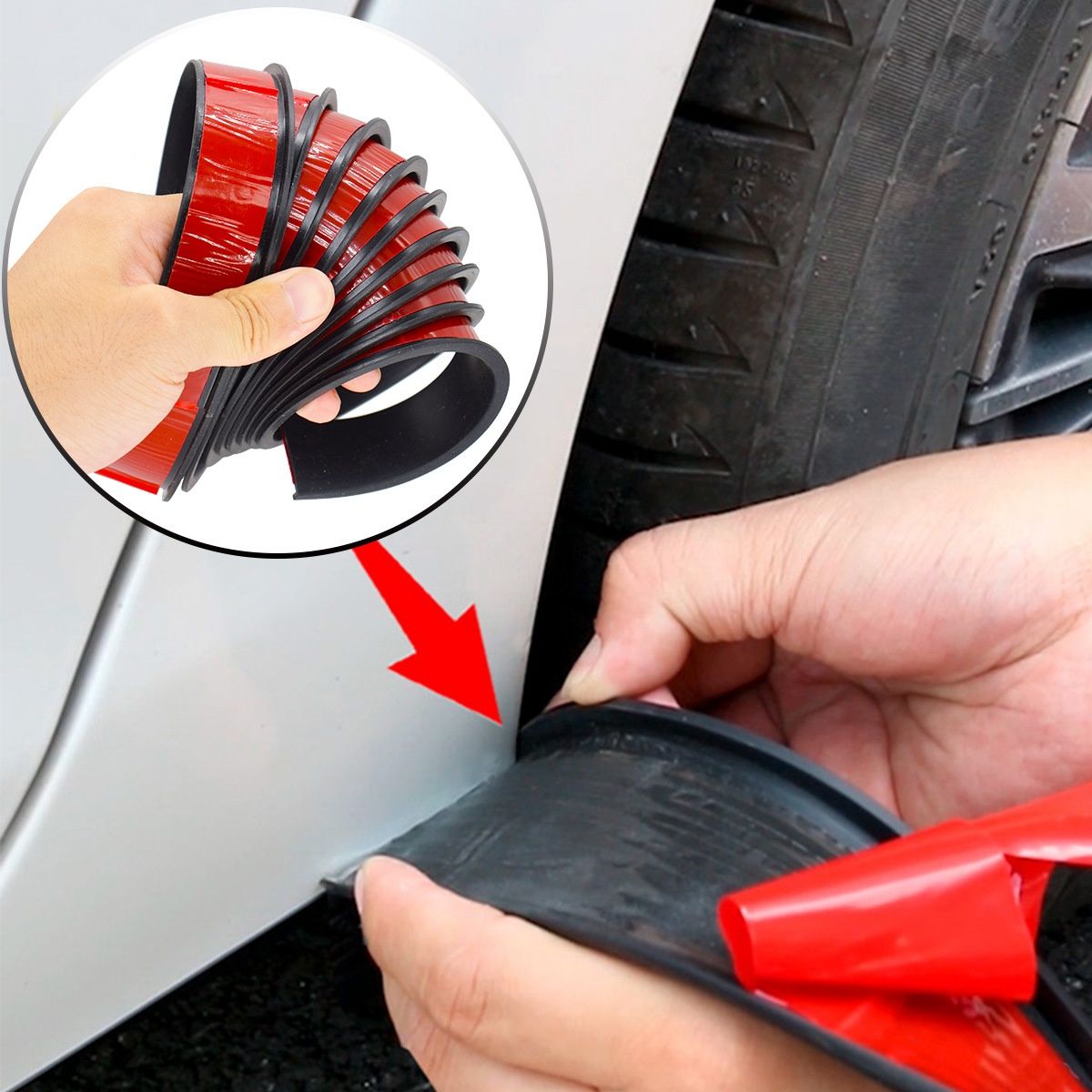 1.5m Universal Fender Flares Car Wheel Arch Mudguards, Black โ image 3