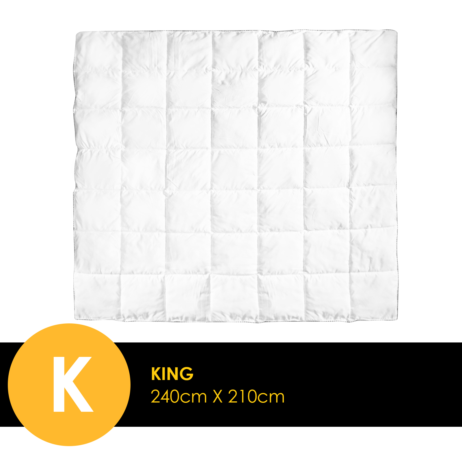 Royal Comfort Bamboo Blend Quilt 250GSM Luxury Duvet 100% Cotton Cover - King - White — image 3