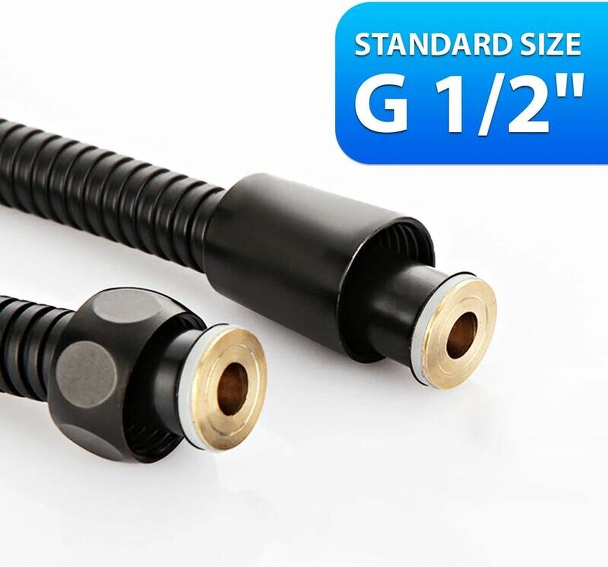 Shower hose - 200 cm - Anti-kink - black - Stainless steel - steel & copper - Bathroom Accessories - Water hose Shower - Home accessories - shower hoses — image 3