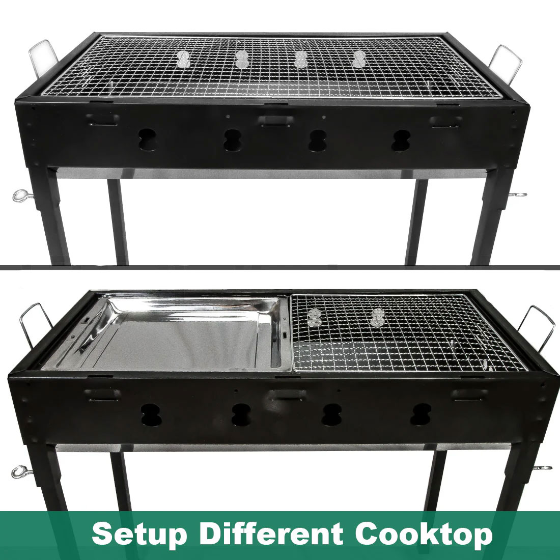 Large Portable Charcoal Outdoor BBQ Barbecue Grill Set — image 2