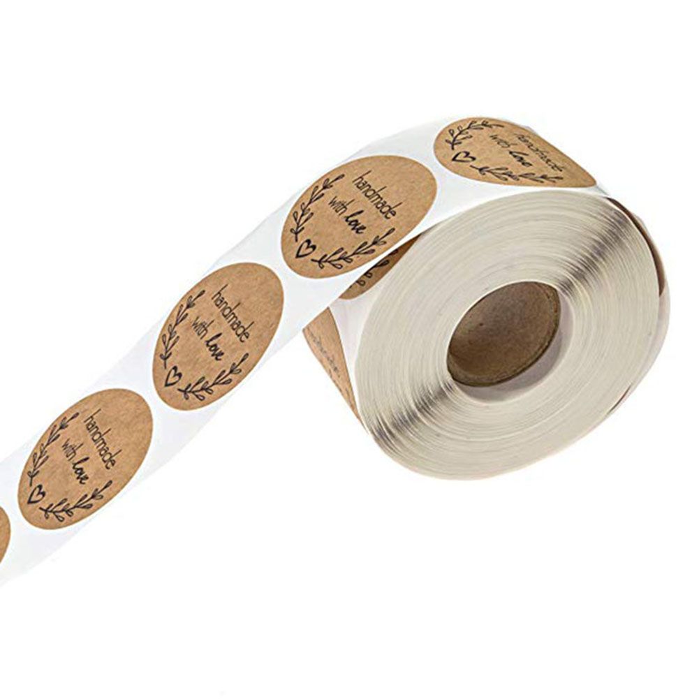 500Pcs Letters Stickers Round Self Adhesive Kraft Paper Labels Gift Tags — image 5