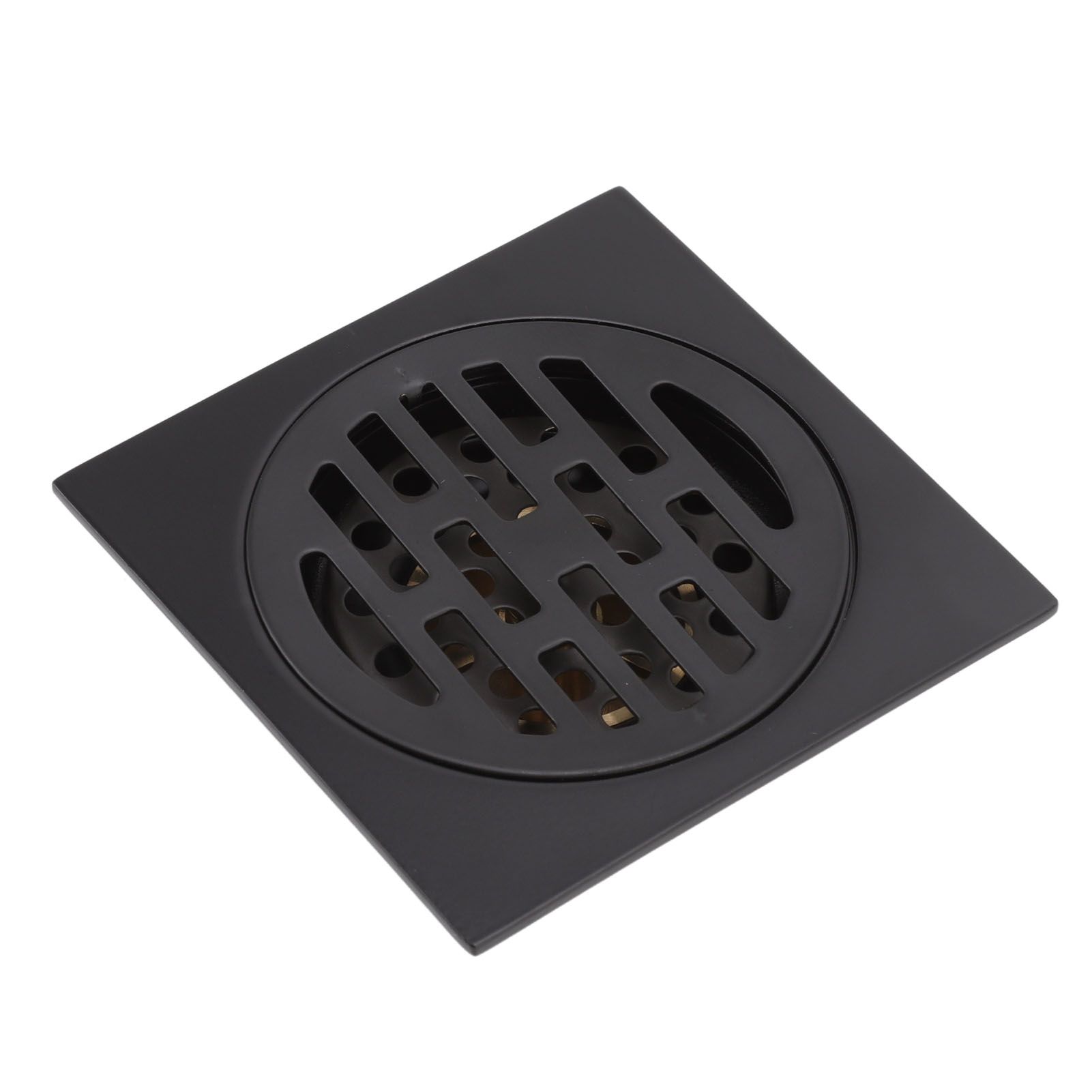Floor Drain European Style Antique Stainless Steel and Copper Square Shower Grate for Balcony Kitchen Black — image 5