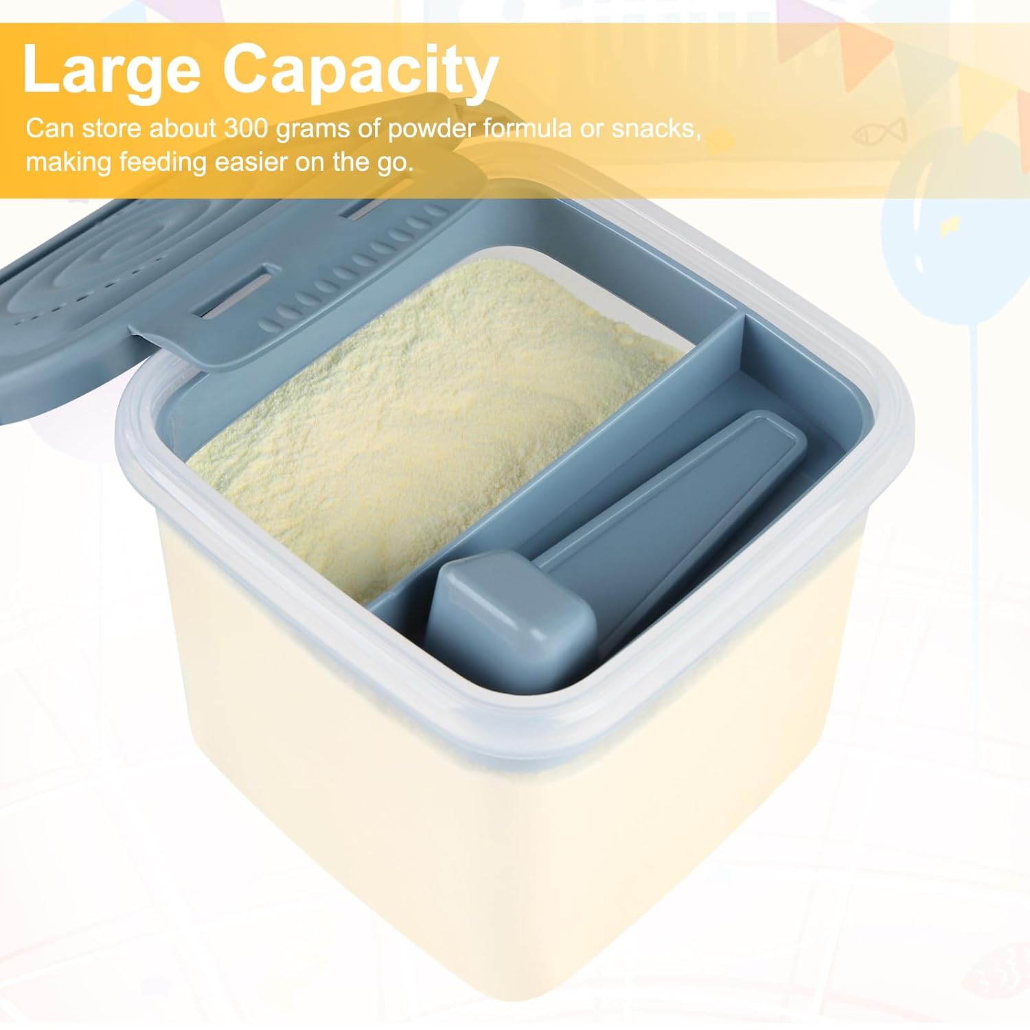 Formula Dispenser On The Go, Formula Container to Go, Portable Milk Powder Kids Snack Container with Scoop for Infant Toddler Travel Outdoor Picnic — image 2