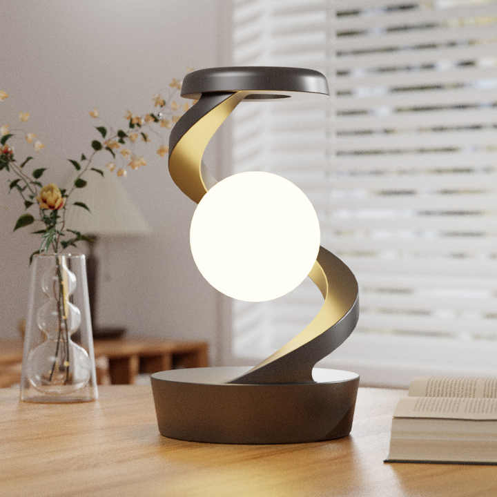 Grey 360° Rotating Floating Night Light | 7-Color RGB Atmosphere Light | USB Rechargeable for Bedroom, Bedside, Desk, Camping, and Party Décor — image 5