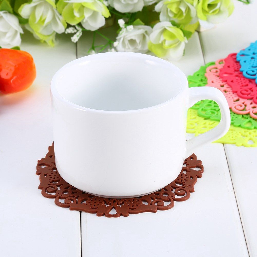 Silicone Lace Flower Coaster Tea Cup Bowl Glass Pad Mat Cushion Placemat Nonslip Coffee โ image 4