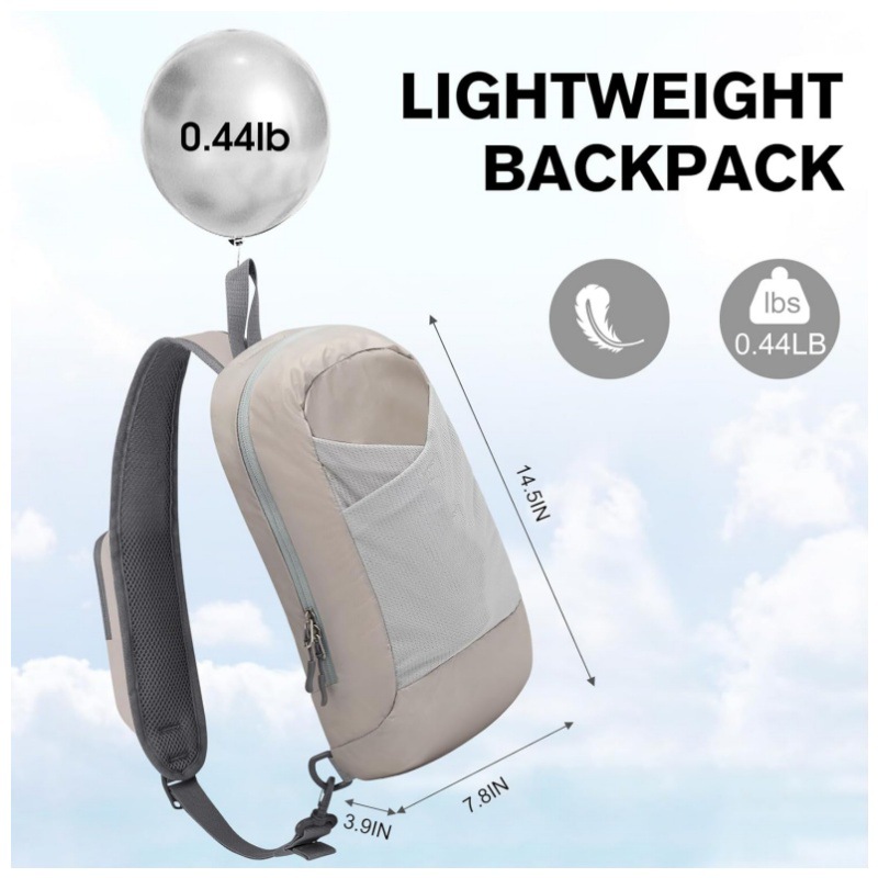 White Lightweight Crossbody Sling Bag - Versatile Chest Daypack for Hiking, Travel & Daily Use โ image 2
