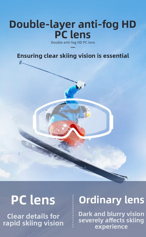Outdoor sports products, Winter skiing anti UV card myopia cylindrical double-layer anti fog skiing goggles โ image 6