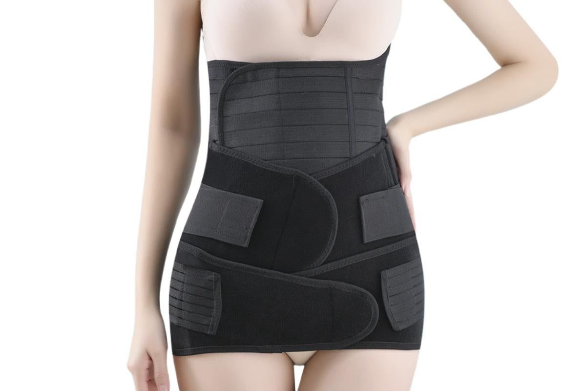3 in 1 Postpartum Belly Band Waist Shapewear support Girdle After Birth Support - Black & L