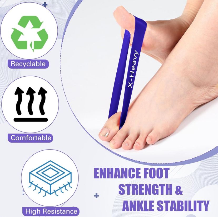 Lush Finger Tension Ring Bunion Corrector Set Dark purple finger tension ring arch training belt 15-20lbs โ image 6