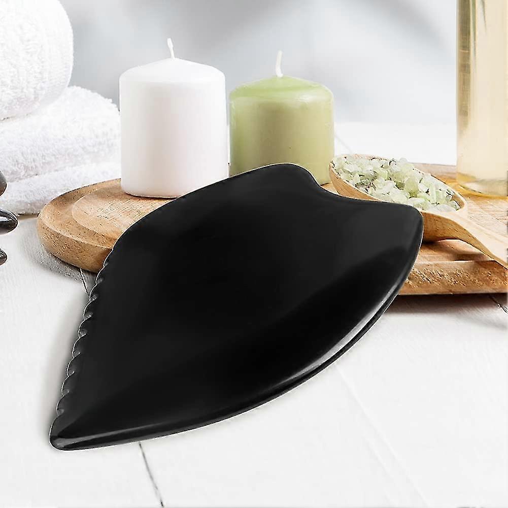 Bian Stone Facial Guasha Comb, Face Massage Scraping Tool, Black (1pc) — image 3