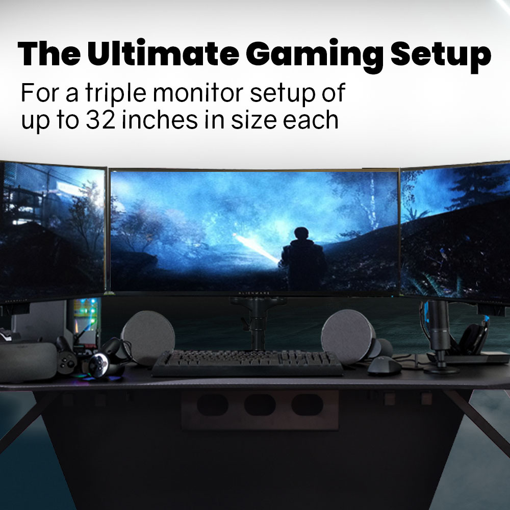 FORTIA Triple Computer Monitor Mount Stand for Desk with 3 Adjustable Arm Holder for 15 to 32 inch Displays โ image 5