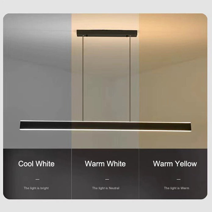 Modern Minimalist Trapezoid Pendant Light Adjustable LED Bar Light White โ image 5