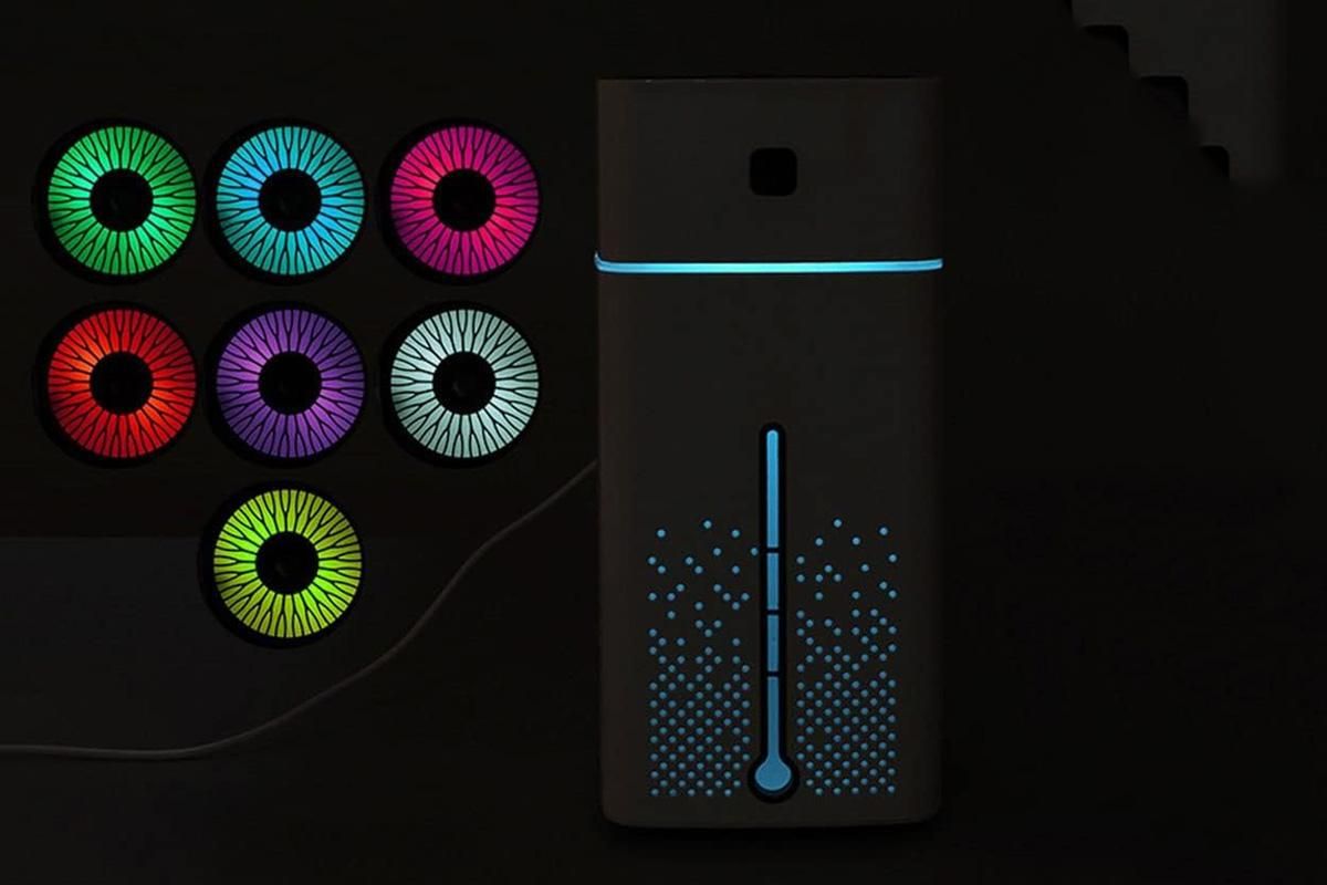 1L Ultrasonic Air Humidifier Cool Mist with 7 Color LED Light for Bedroom-Black — image 6