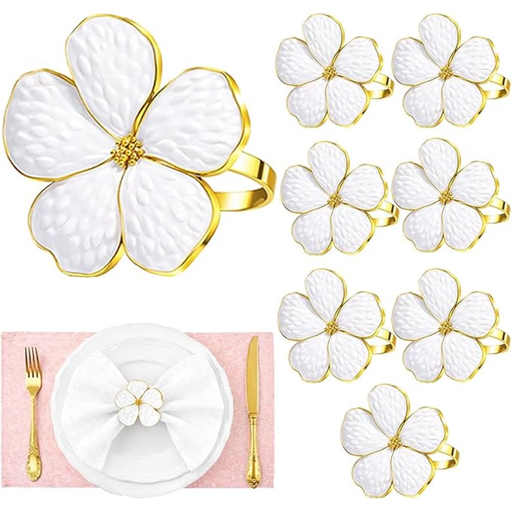 zinc alloy five petal flower napkin clasp