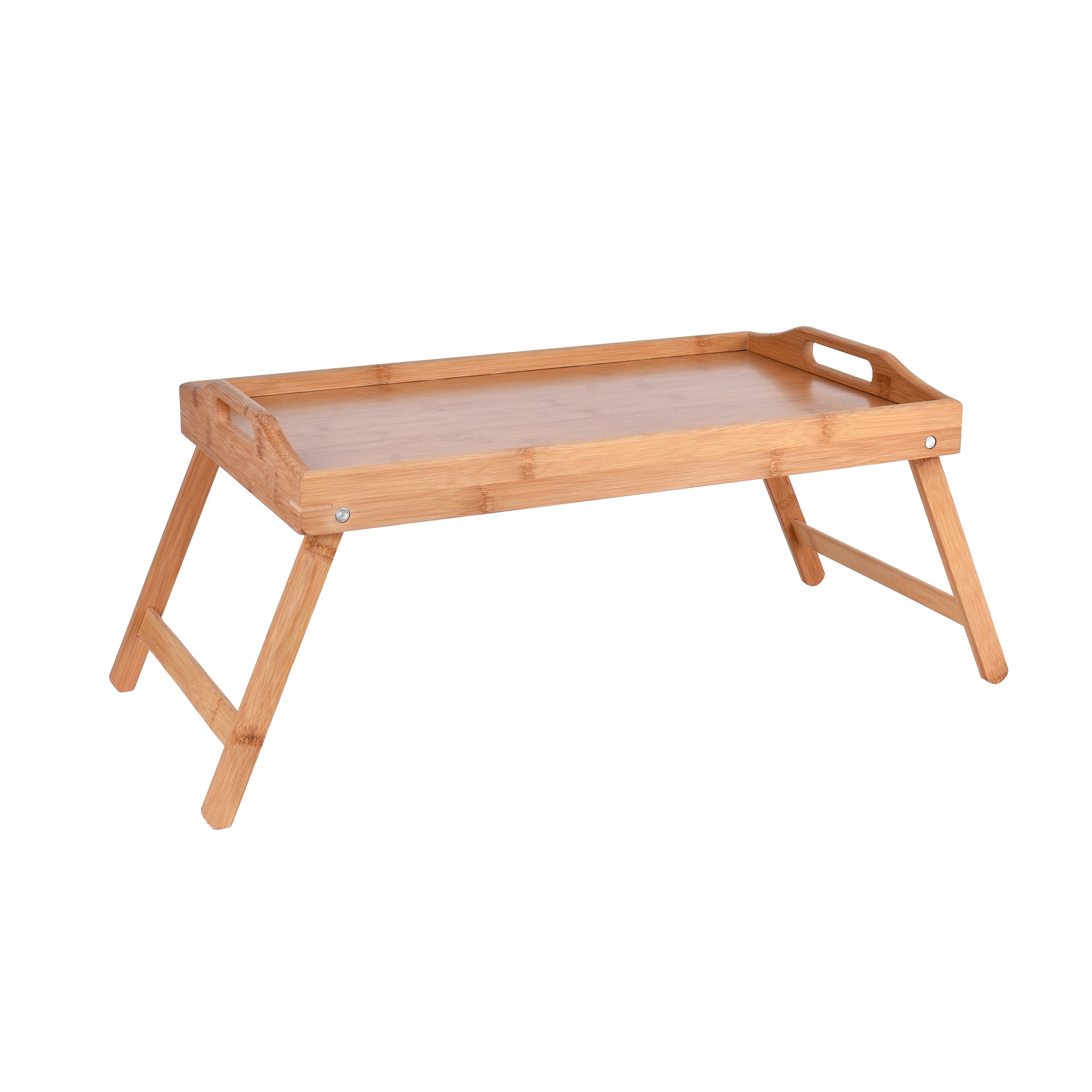 2 x Bamboo Bed Table Breakfast/Snack Serving Tray with Foldable Legs โ image 4