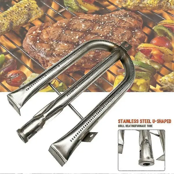 U Shaped Gas Grill Burner Tube Stainless Steel Adjustable Universal Replacement for Gas Grills Silver — image 3