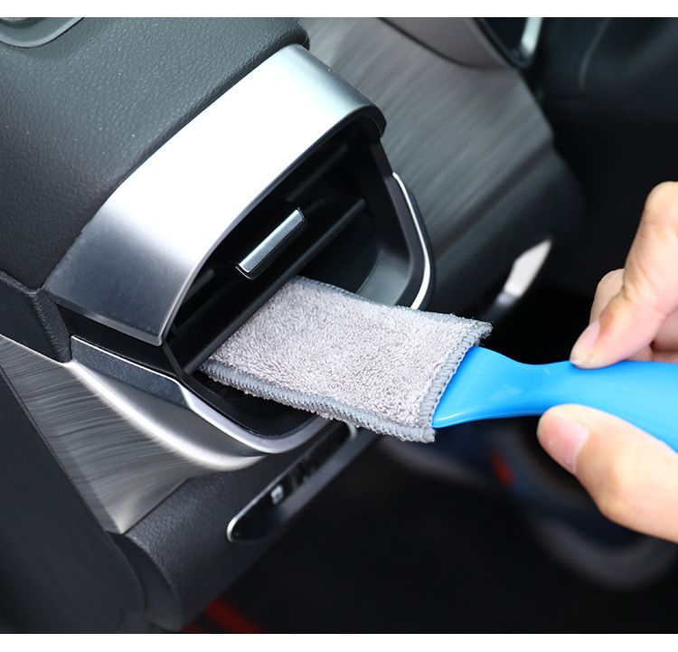 2 Pcs Double Head Brush for Car Cleaning, Portable Car Interior Detailing Brush Car Dust Brush, Auto Detail Brush (Blue & Black) — image 5