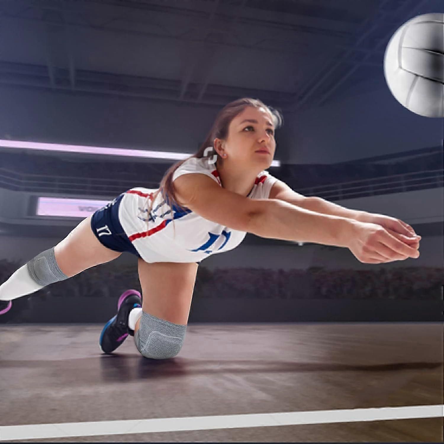 Pair of Knee Pads for Volleyball Dancing Sports Knee Support Sleeves with Sponge Padding Non-Slip Compression Protection for Basketball Running โ image 4