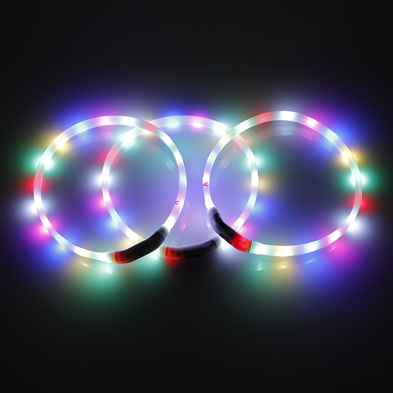 2 X YES4PETS Small 40CM LED Dog Collar USB Rechargeable Night Glow Flashing Light Up Safety Pet Collars โ image 2