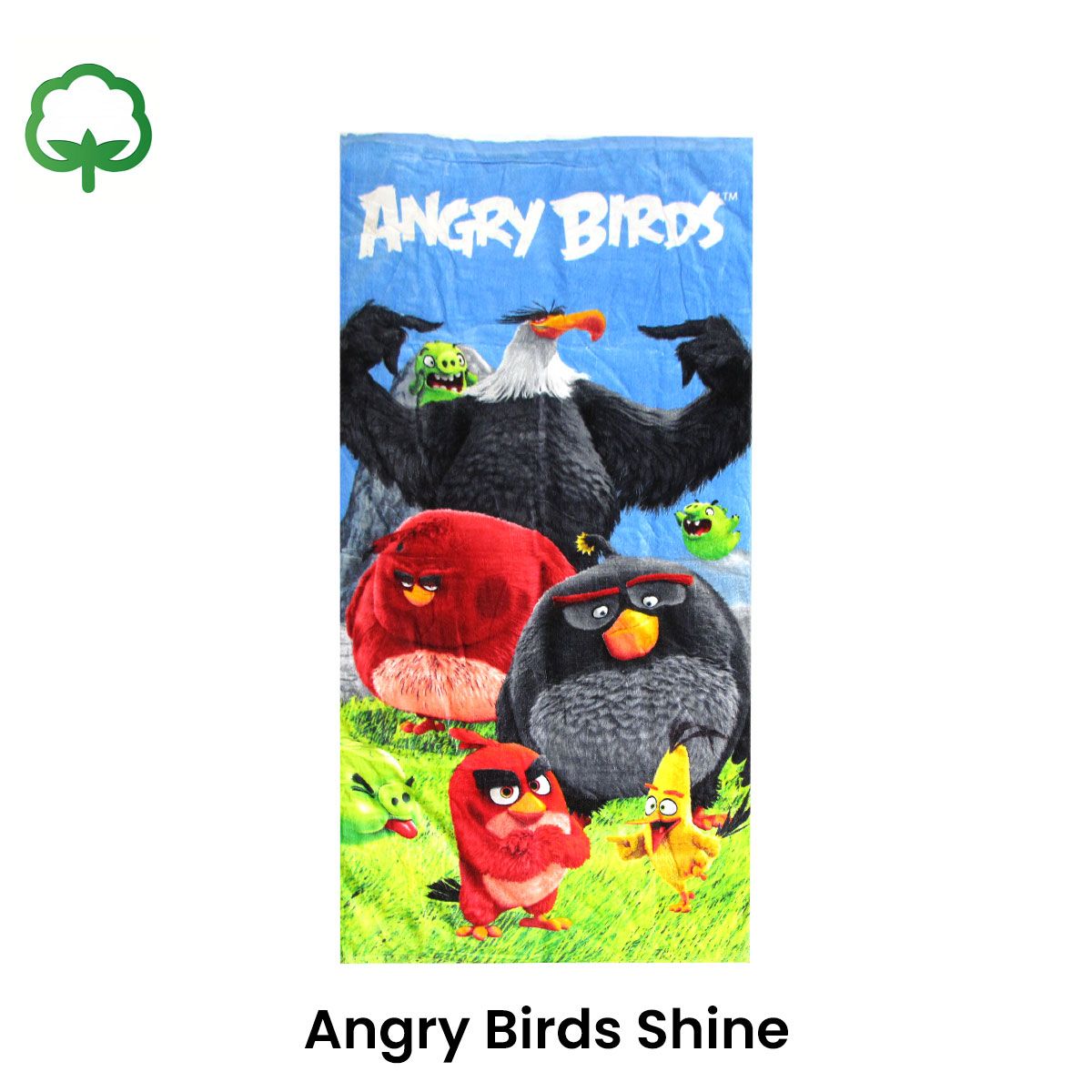 Kids Fun Theme Cotton Beach Towel 70 × 140 cm Angry Birds Shine — image 2