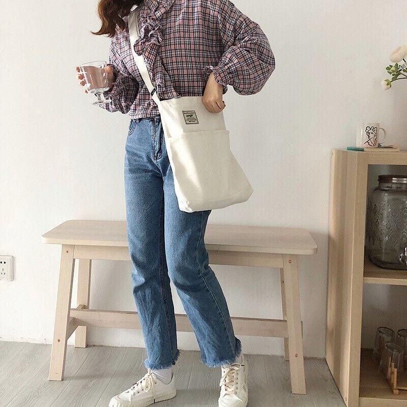 Womens Hobo Large Canvas Shoulder Bag Travel Crossbody Bag Handbag Tote Bag - Light Green โ image 6