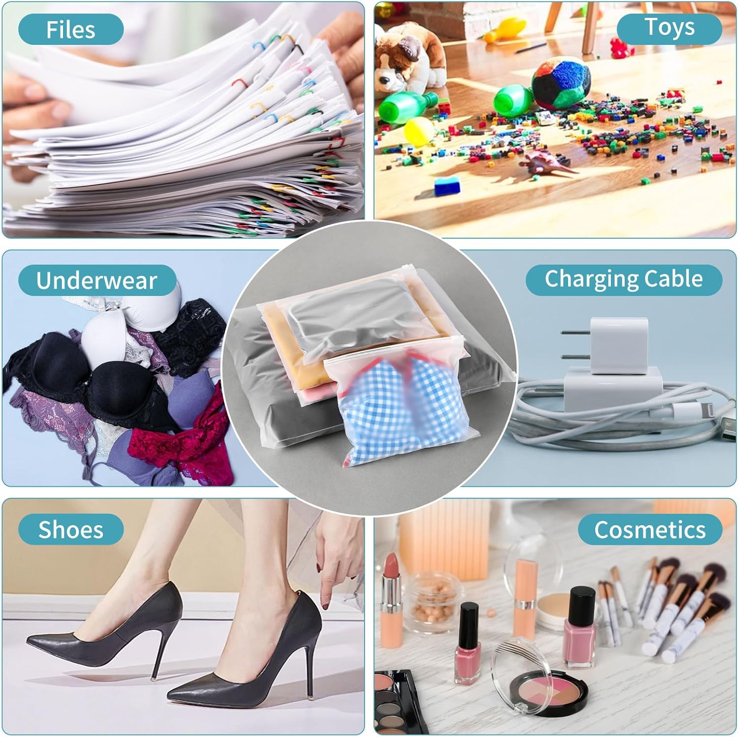 25 Pcs 13 × 10 Inch Frosted Resealable Clothing Bags - 3 Mil Heavy-Duty Plastic Packaging for Apparel Storage | Travel & Small Business Organizer for Shirts — image 4