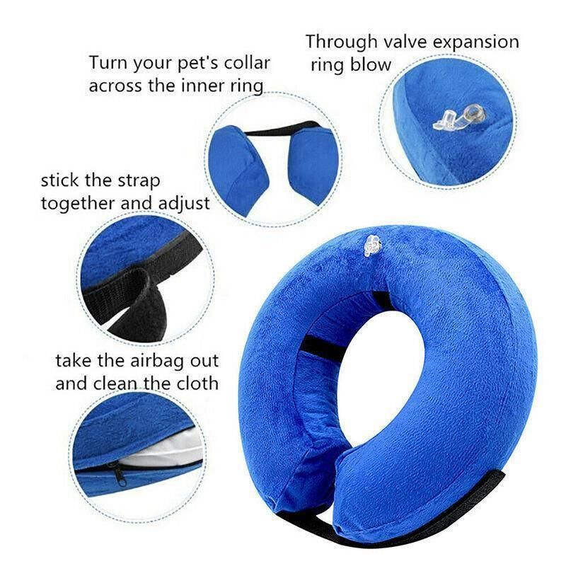 Blue Pet Dog Inflatable Soft Healing Collar Cone Wound Medical Cat Protective Jackets - L (40 × 40CM) — image 6