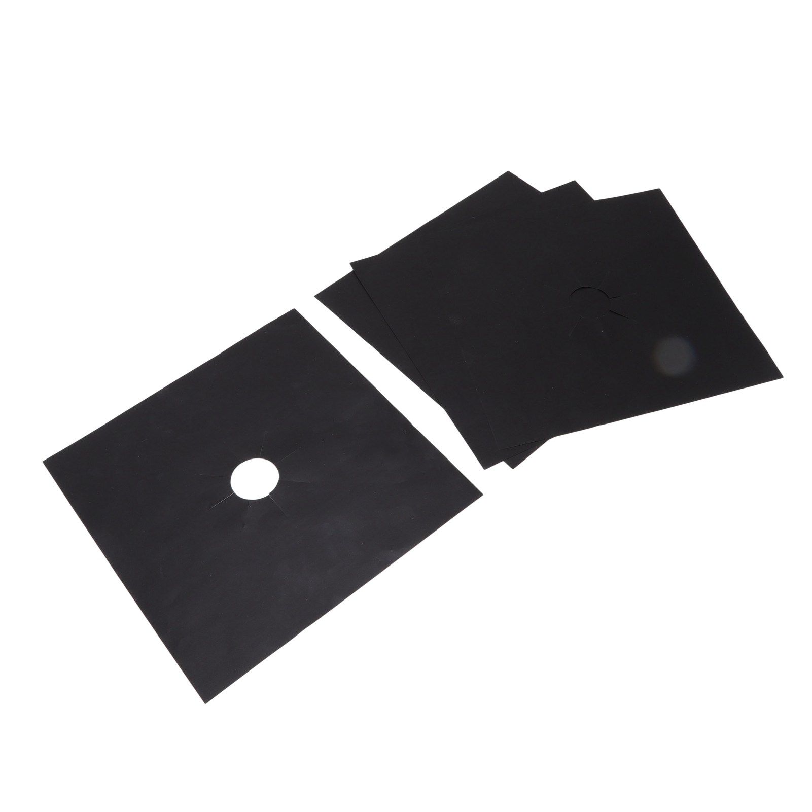 4Pcs Stove Burner Cover PTFE Coating Non Stick Gas Range Stove Top Protector Pad for Kitchen Cooking Black 27x27cm 0.1mm โ image 2