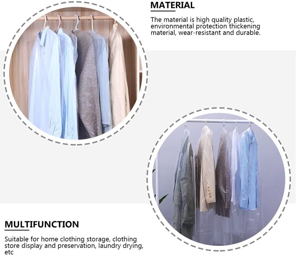20 Pack Dry Cleaner Bags Plastic Clear Bags Transparent Clothing Cover Hanging Garment Bags for Closet,Home Storage,Travel,Wedding — image 4