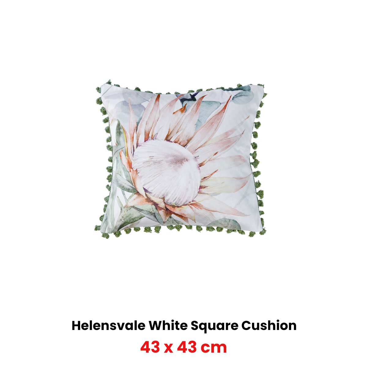 Bianca Helensvale White Velvet Square Filled Cushion 43 x 43cm โ image 2