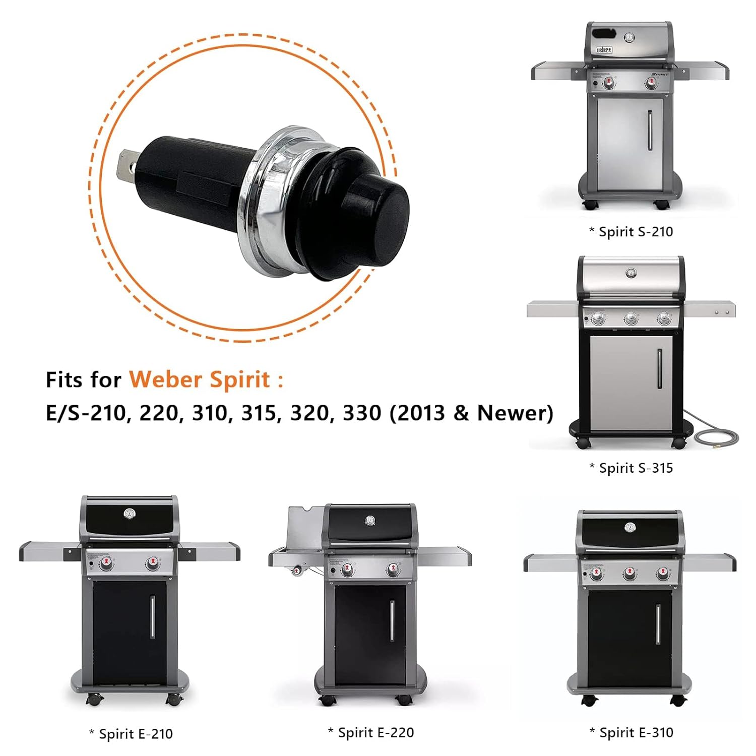 Replacement for Weber Igniter Push Button/Switch, Fit for Weber Spirit E/S-210 220 310 315 320 330 Gas Grills, 7642 7643 Partial Replacement โ image 4