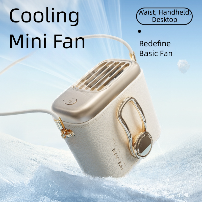White Portable Fan for Outdoor, Waist Clip, and Desktop Cooling โ image 4