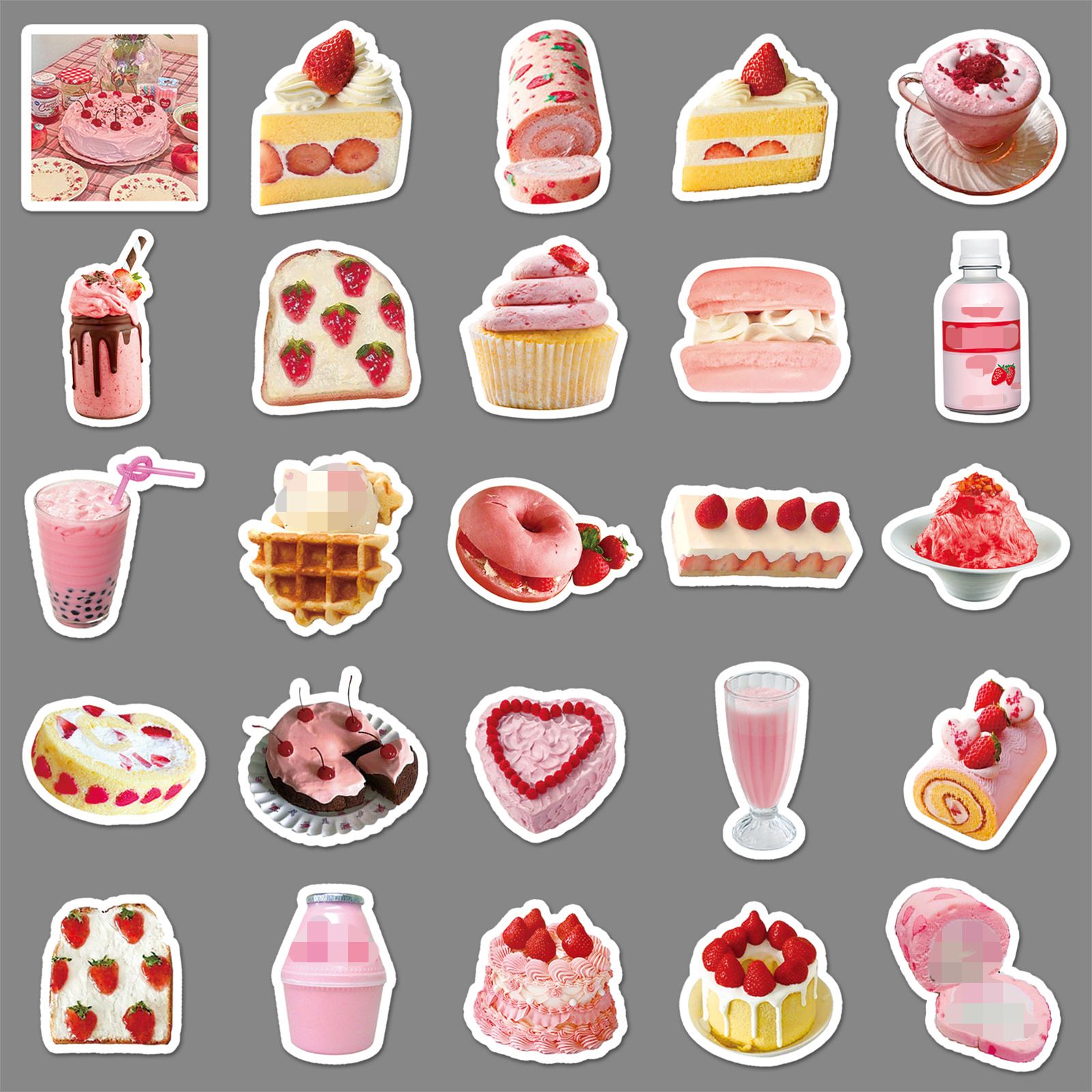 50Pcs Dessert Stickers Waterproof Funny Cute Cake Stickers for Water Bottle Scrapbooking Laptop Skateboard Guitar Luggage Phone — image 3