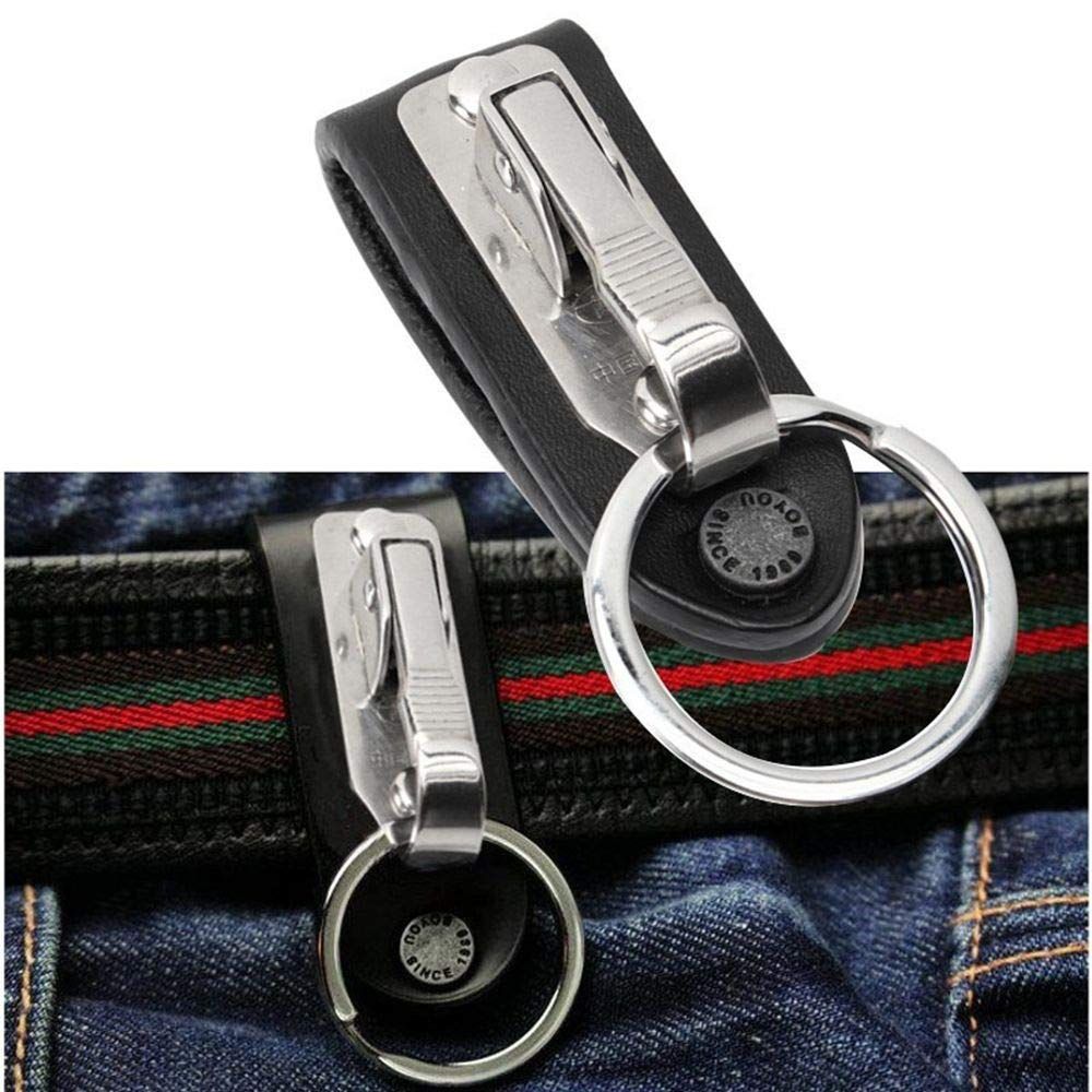 Men's detachable keychain with anti loss ring, metal keychain, easy to carry, men's waist hanging belt keychain — image 4