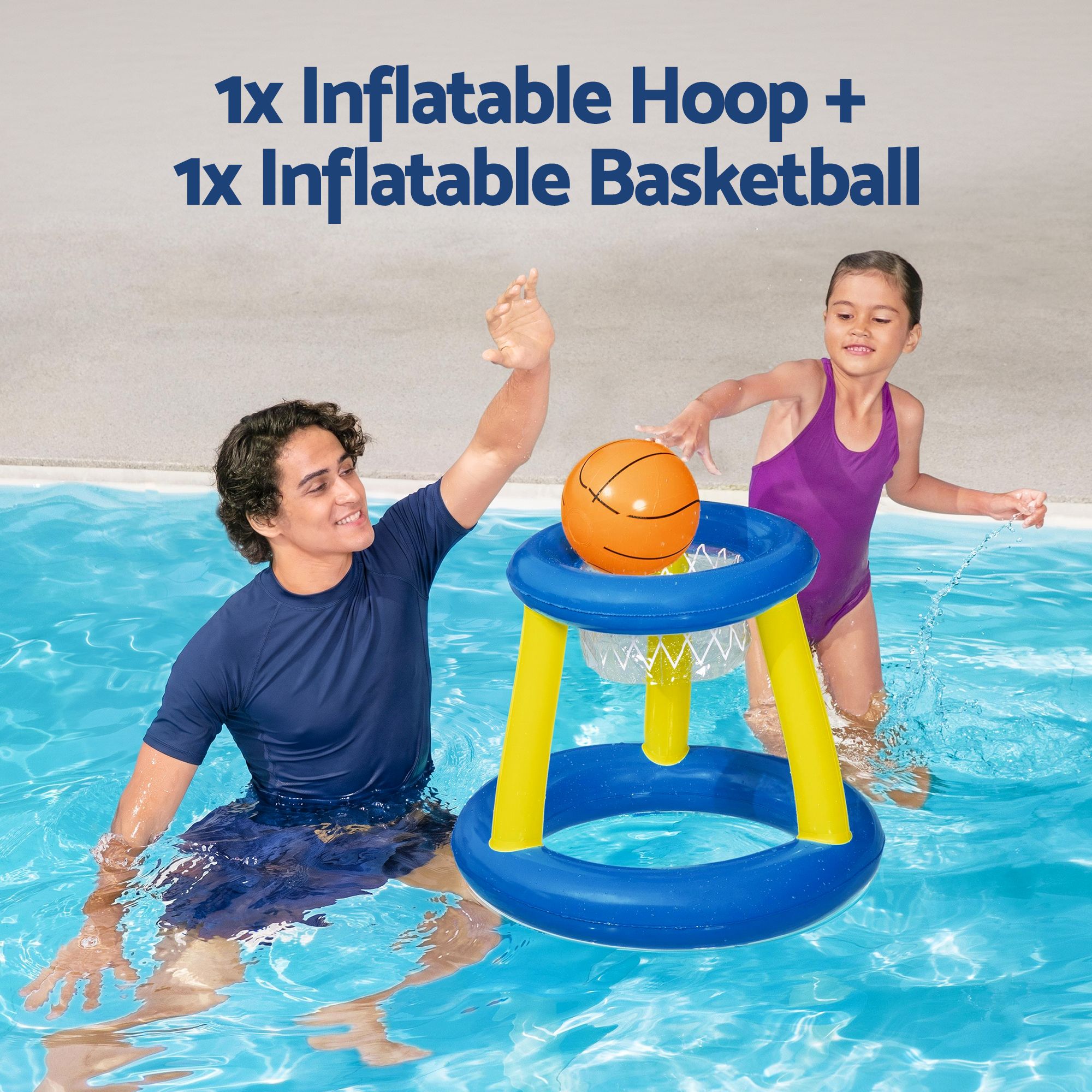 Bestway Inflatable Pool Float Basketball Hoop Set with Ball Blue โ image 6