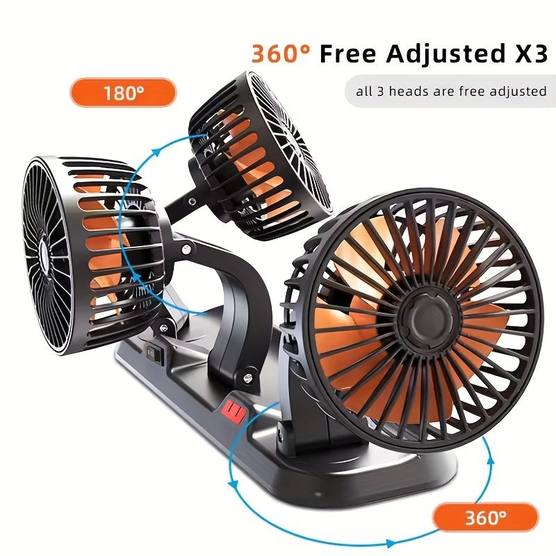 3-Head Car Circulating Fan with Multi-Directional Airflow โ image 4