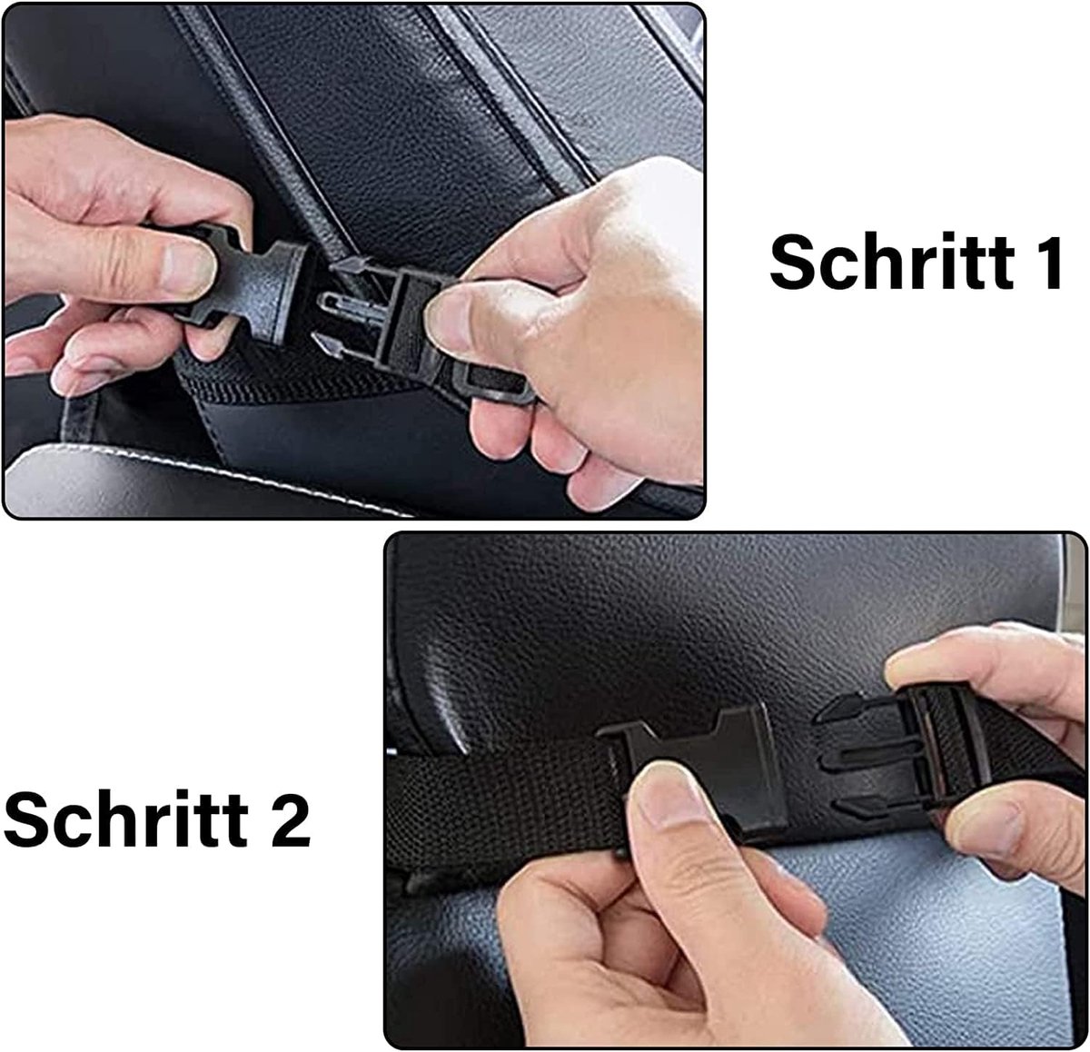 Famanu - Children's Car Organizer, 2 PCS Car Storage Accessories with 24.4 cm iPad Pocket, 10 Pockets for the Car Seat Backrest, Black — image 2