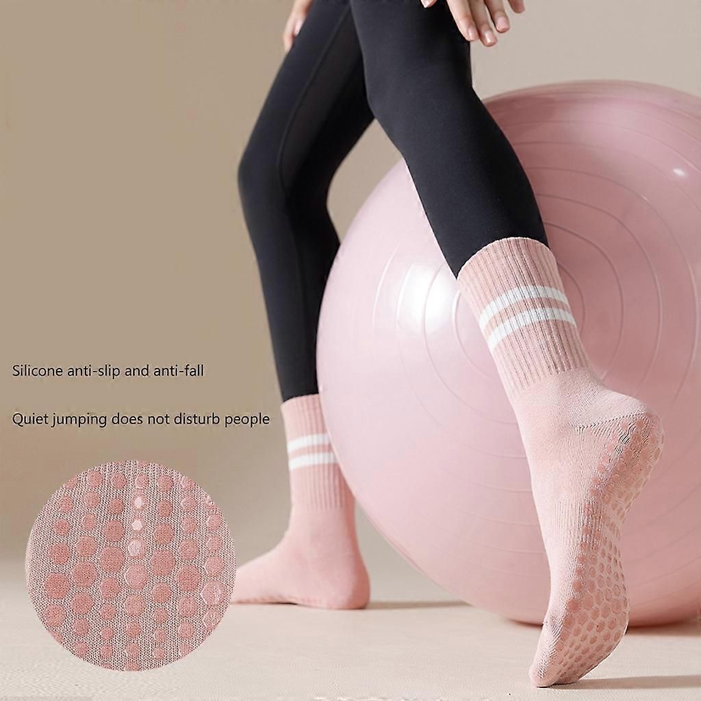 Women's Cotton Grip Yoga Socks Non Slip Pilates Socks Fitness Dance Workout Sports Socks Gray โ image 4
