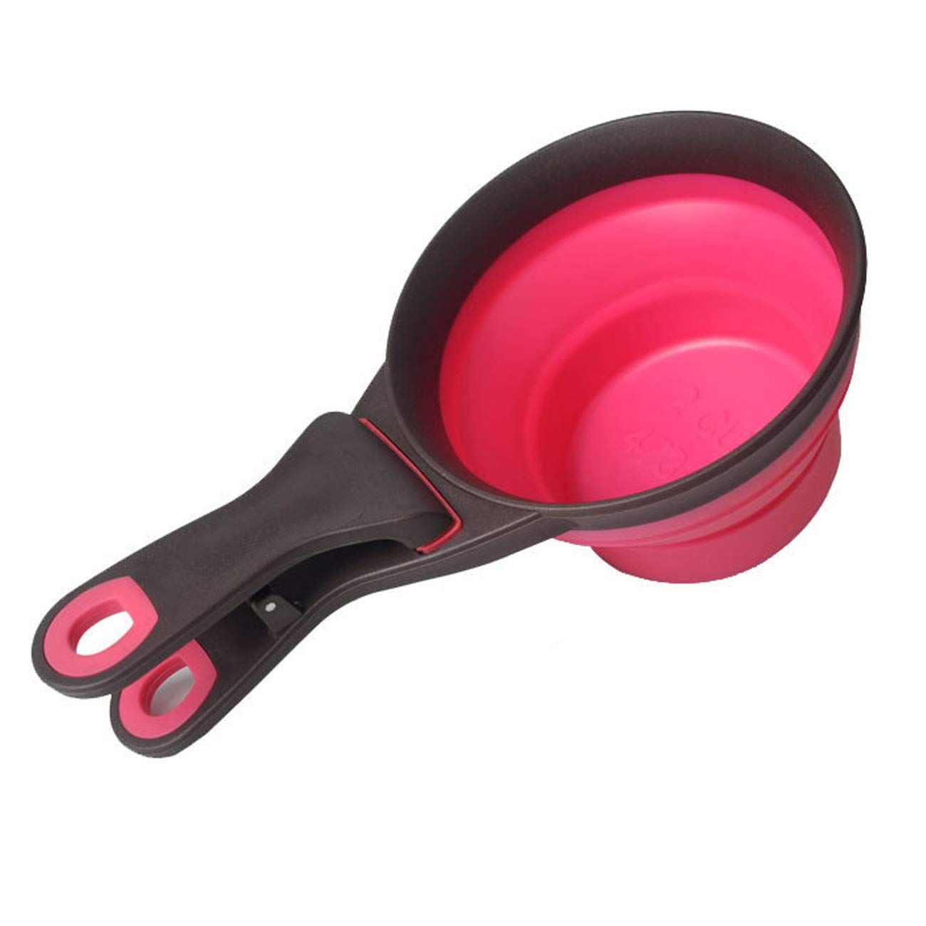 Collapsible Pet Scoop Silicone Measuring Cups Set Sealing Clip 3 in 1 Multi-Function Scoop Bowls Bag Clip for Dog Cat Set of 2 โ image 3