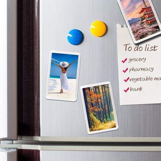 20-Pack Clear Magnetic Photo Frames for Refrigerators, Reusable Acrylic Holders, 7 x 5 cm โ image 5