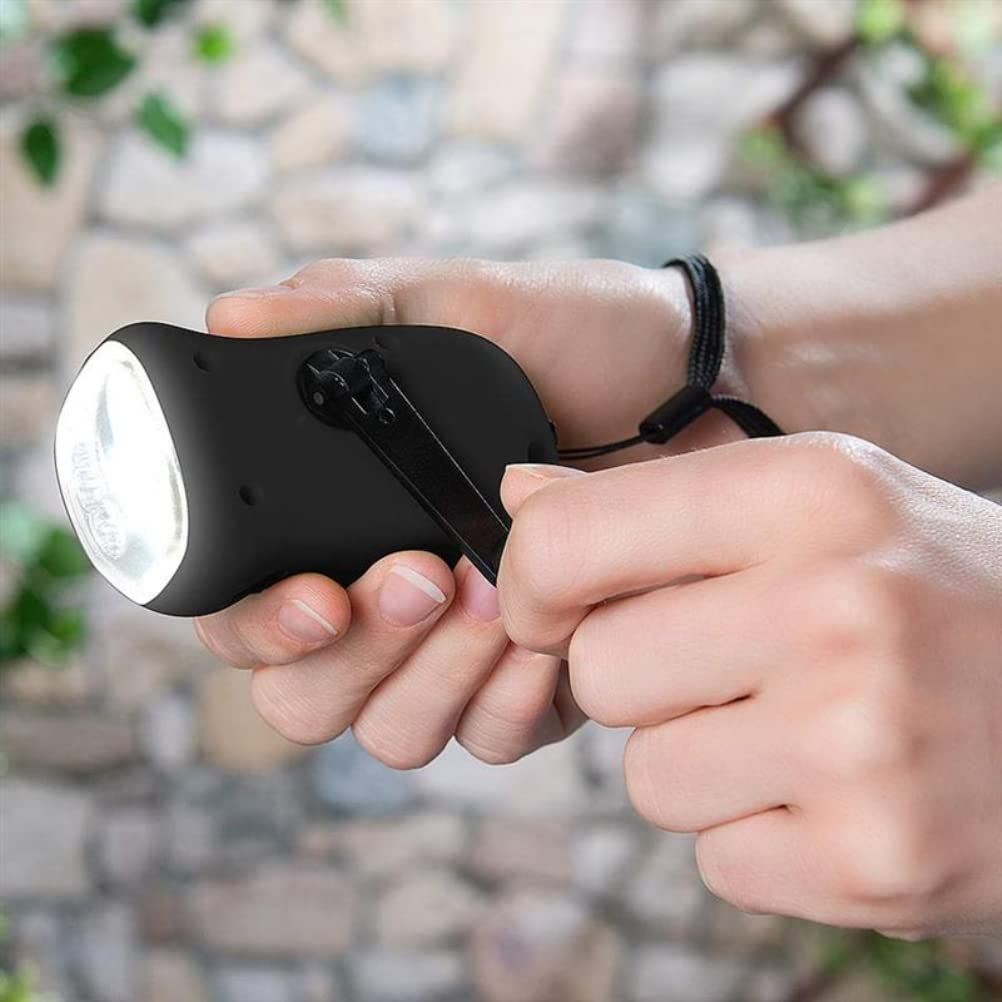 Hand Crank Dynamo Solar, LED Powered Flashlight Emergency Eco Rechargeable Torch Wind Up Torch for Camping Hiking Traveling โ image 4
