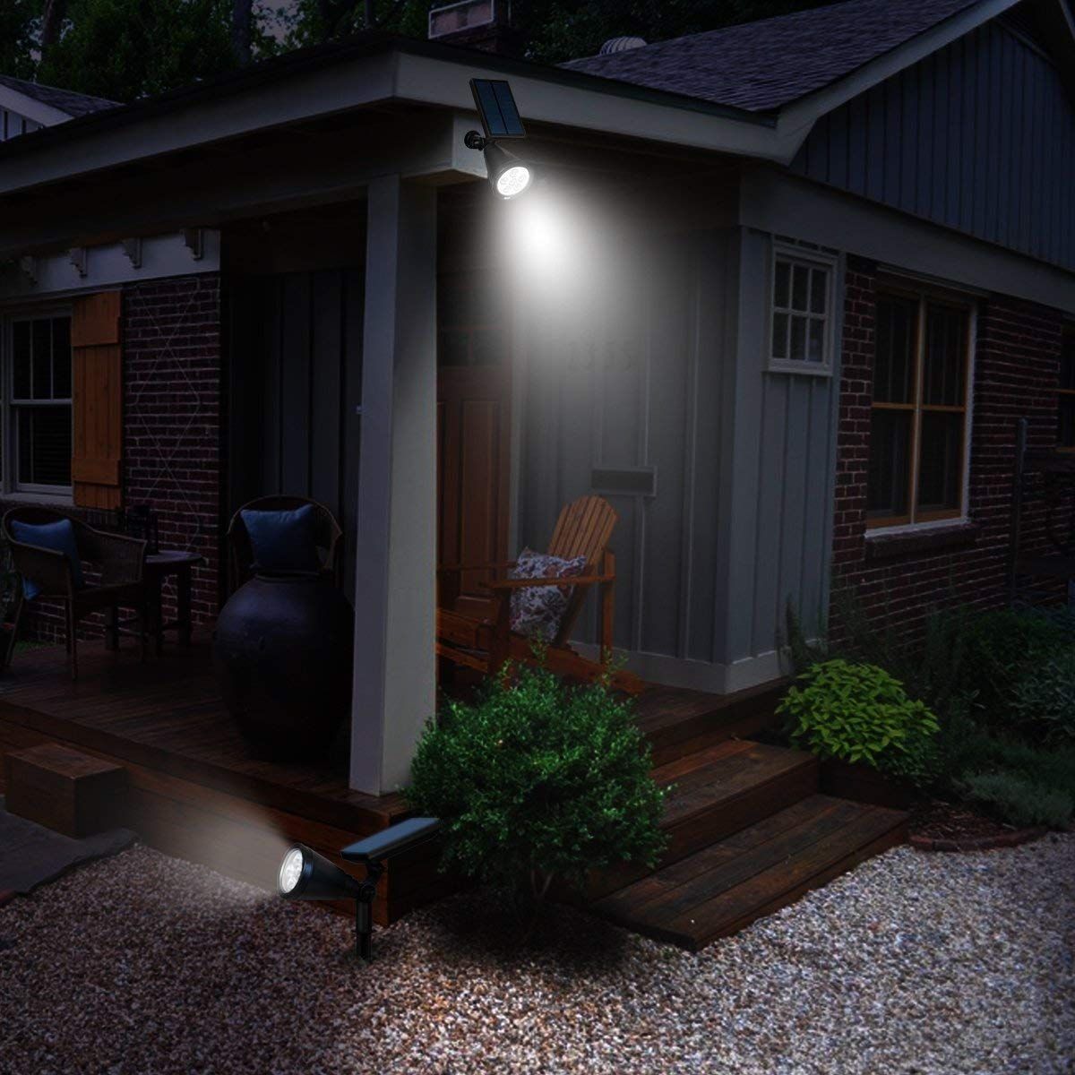Solar Spotlight LED Outdoor Wall Light, IP65 Waterproof, Auto-on at Night/Auto-Off by Day, 180°Angle Adjustable (White) — image 3