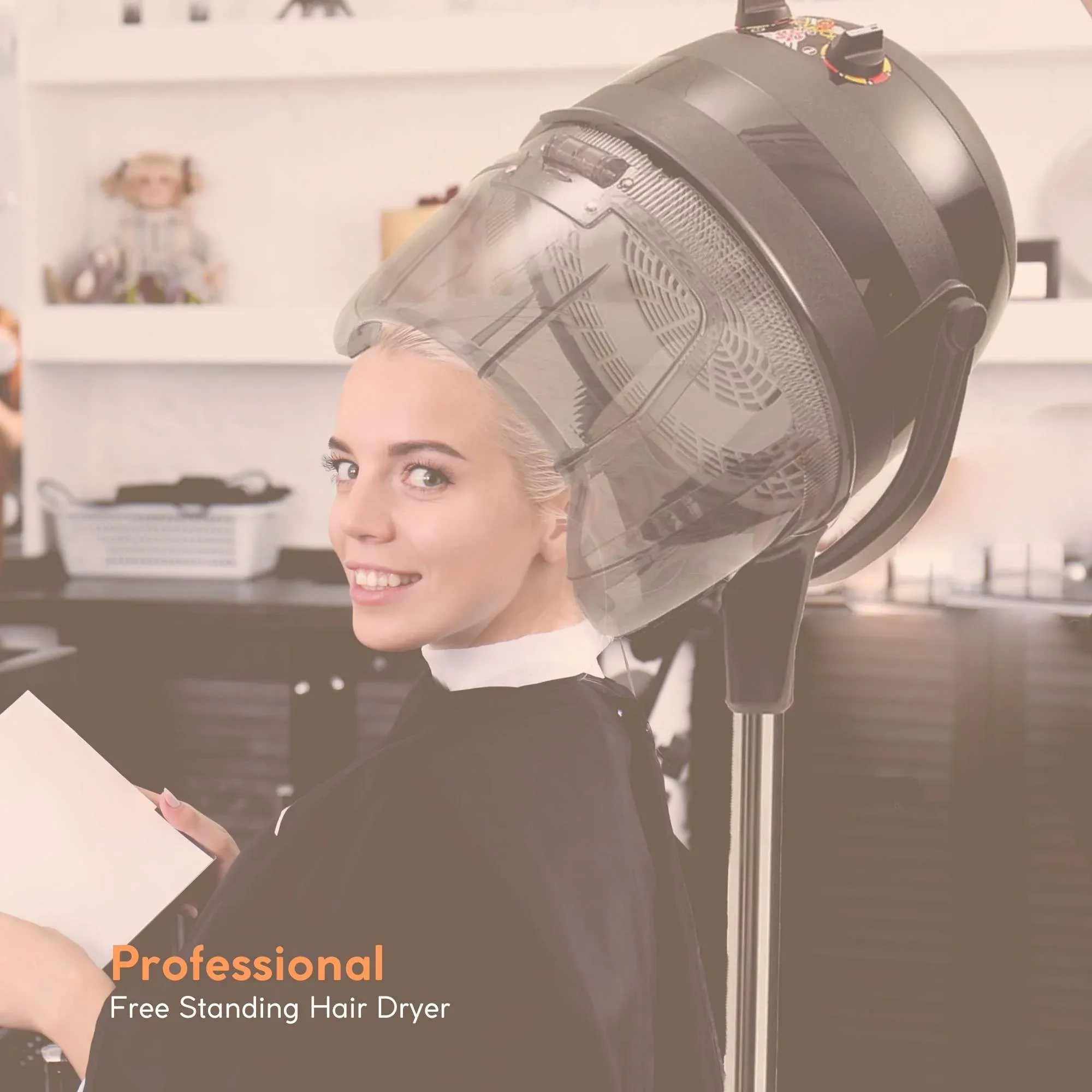 Ellie & Ruby Free Standing Hair Dryer Hood - Adjustable Salon Hairdryer — image 2